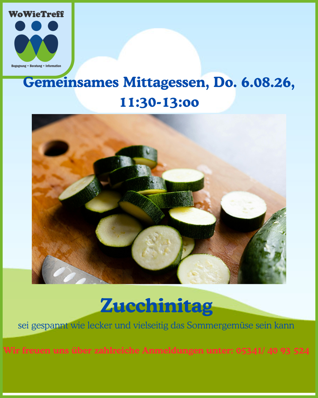 Gemeinsames Mittagessen -Zucchinitag am 06.08.26