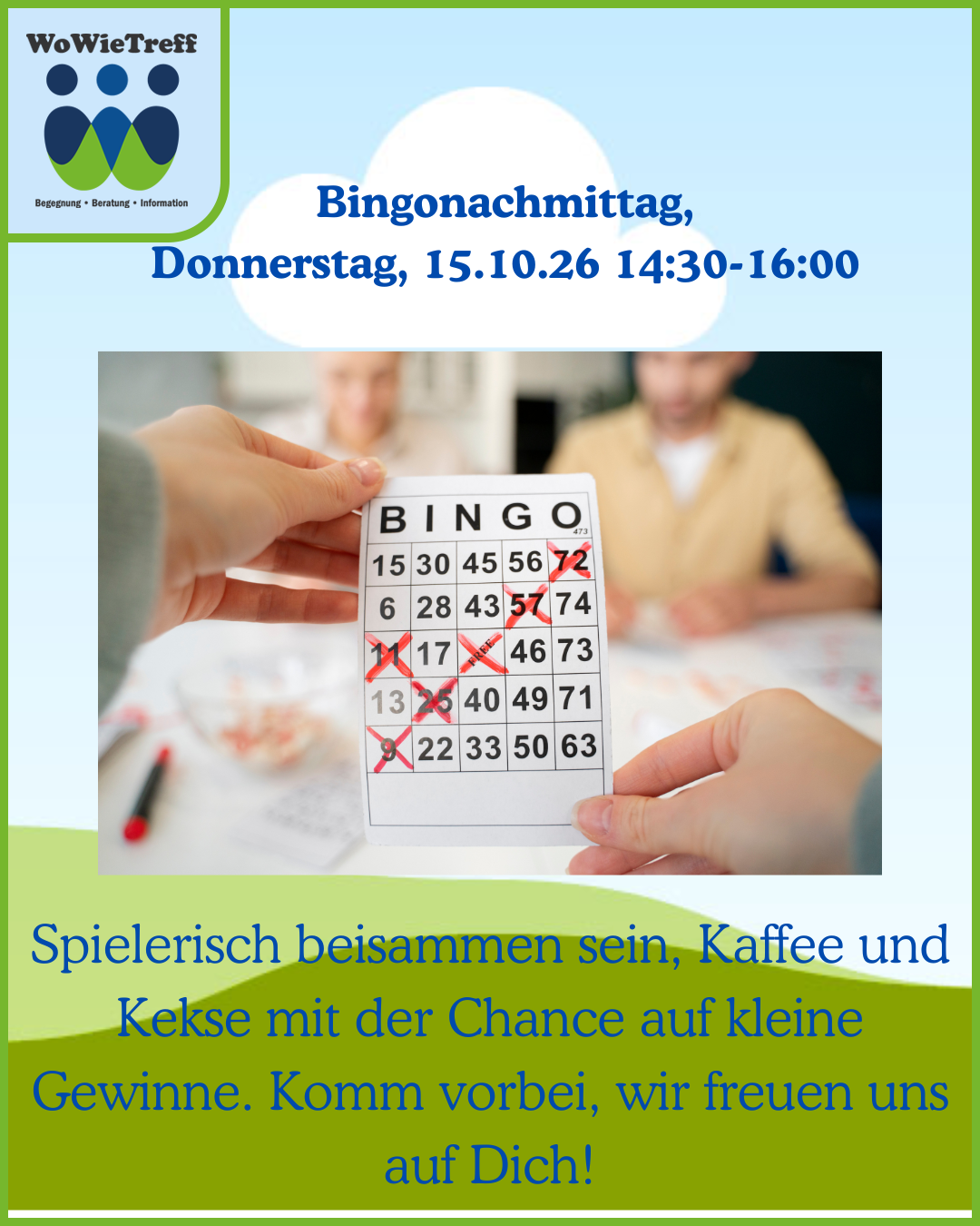 Spielnachmittag – Bingo am Do.  15.10.26