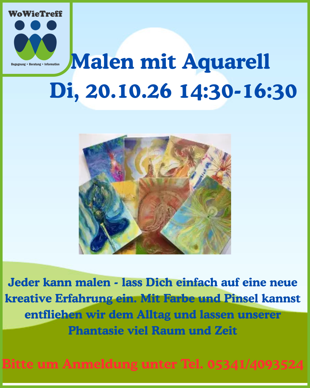 Kreativnachmittag: Malen mit Aquarell am 20.10.26